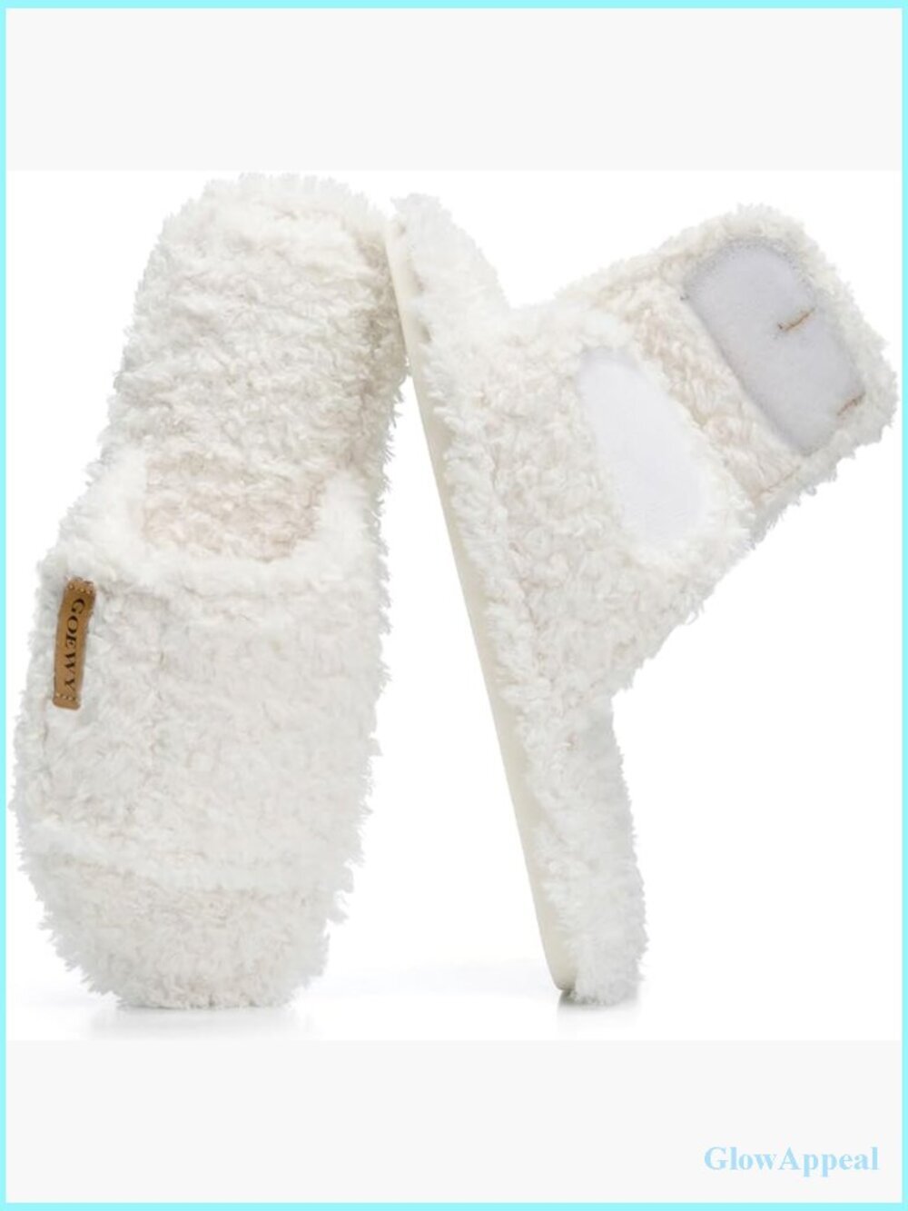 Women's Adjustable Open-Toe Slippers Cozy Fuzzy Memory Foam Non-Slip